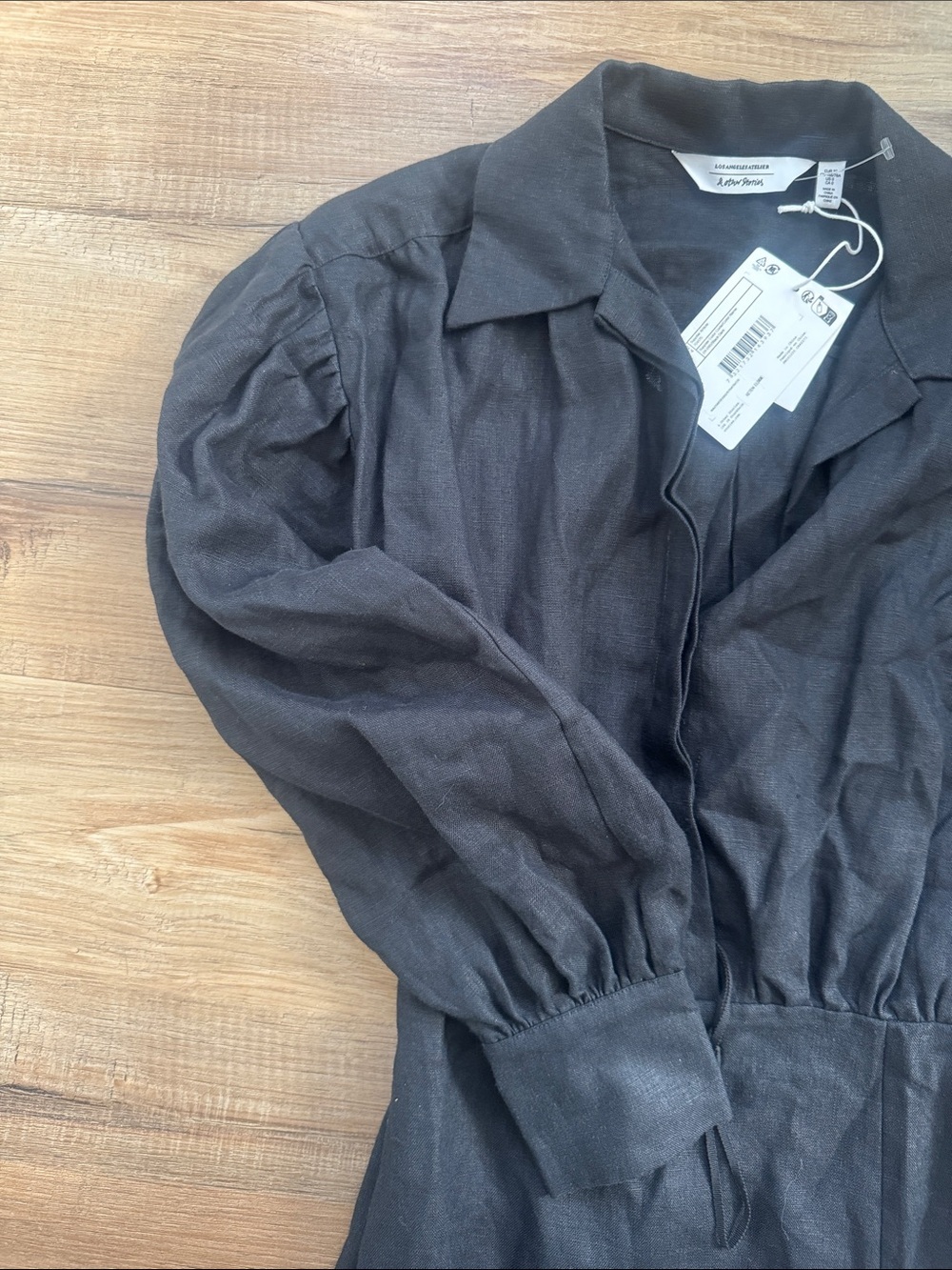& Other Stories linen mini shirt dress black NWT Size 0 - Picture 4 of 7